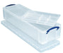 Really Useful Box opbergdoos 22 liter met 2 dividers, transparant 6 stuks - OfficeTown