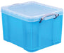 Really Useful Box opbergdoos 35 liter, transparant helblauw 6 stuks - OfficeTown