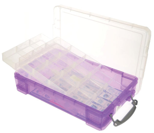 Really Useful Box opbergdoos 4 liter met 2 dividers, transparant paars - OfficeTown