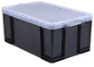 Really Useful Box opbergdoos 64 liter, transparant gerookt 4 stuks - OfficeTown