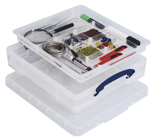 Really Useful Box opbergdoos 7 liter met divider, transparant - OfficeTown