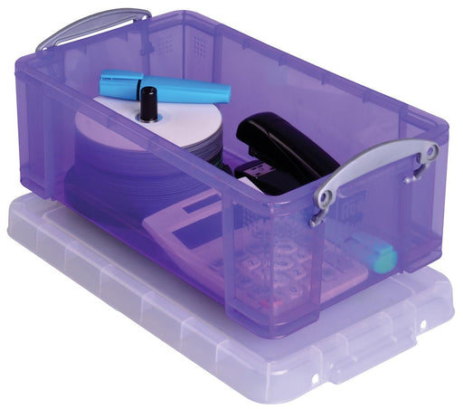 Really Useful Box opbergdoos 9 liter, transparant paars - OfficeTown