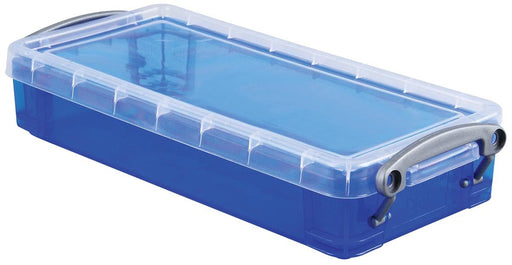 Really Useful Box pennenbakje 0,55 liter, transparant blauw - OfficeTown