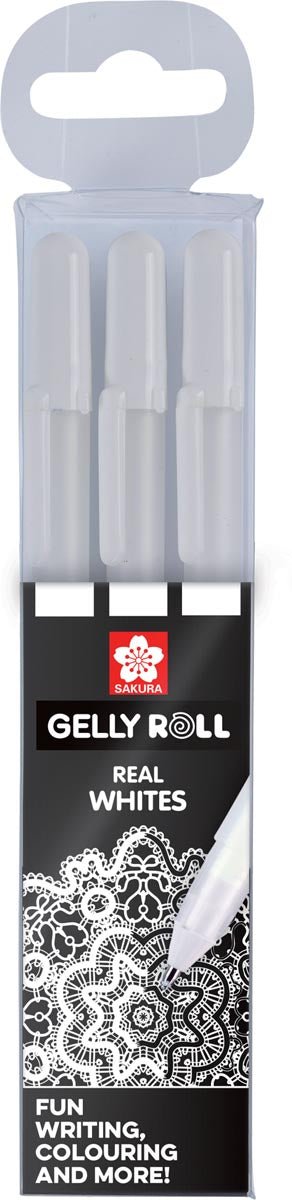 Sakura roller Gelly Roll Basis wit, etui van 3 stuks - OfficeTown