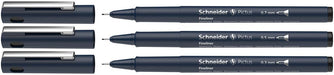 Schneider fineliner Pictus, etui met 3 stuks, zwarte houder van gerecycled plastic - OfficeTown