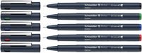 Schneider fineliner Pictus, etui van 5 stuks, assorti - OfficeTown