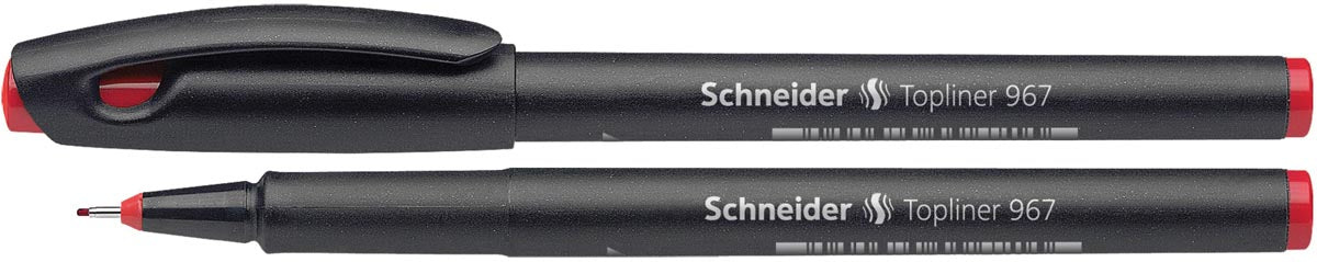 Schneider Fineliner Topliner 967 rood 10 stuks - OfficeTown