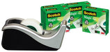Scotch plakbandafroller C60 zilver + 4 rollen Magic Tape - OfficeTown