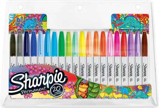 Sharpie permanente marker, etui van 20 stuks in geassorteerde kleuren - OfficeTown