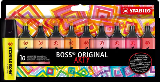 STABILO BOSS ORIGINAL markeerstift Arty, kartonnen etui van 10 stuks in geassorteerde kleuren - OfficeTown