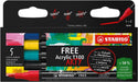 STABILO free acrylmarker T300 Urban, ronde punt, 2 - 3 mm, geassorteerde kleuren, pak van 5 stuks - OfficeTown