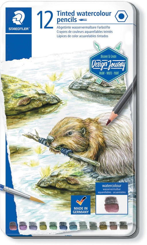 Staedtler aquarel potlood, metalen doos met 12 kleuren - OfficeTown
