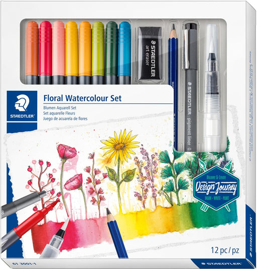 Staedtler Floral Watercolour Set, set van 12 stuks - OfficeTown
