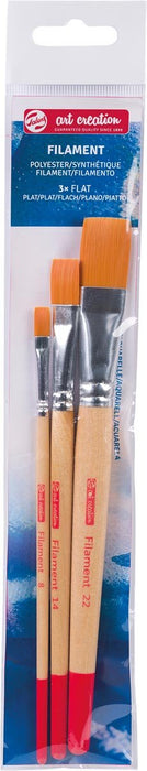 Talens Art Creation aquarelpenselen polyester plat, set van 3 penselen - > Set van 3 platte aquarelpenselen van Talens Art Creation - OfficeTown