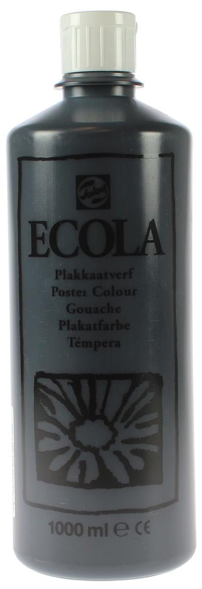 Talens Ecola plakkaatverf 1000 ml knijpflacon, zwart - OfficeTown
