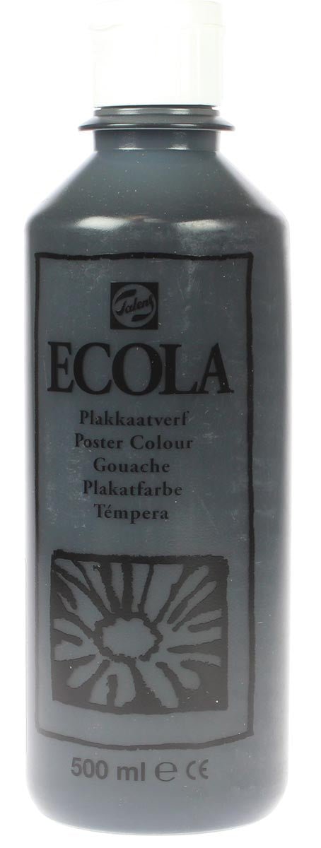 Talens Ecola plakkaatverf 500 ml knijpflacon, zwart - OfficeTown