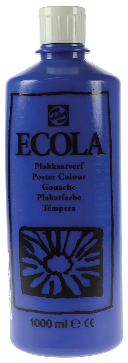 Talens Ecola plakkaatverf fles van 1000 ml, navy blue - OfficeTown