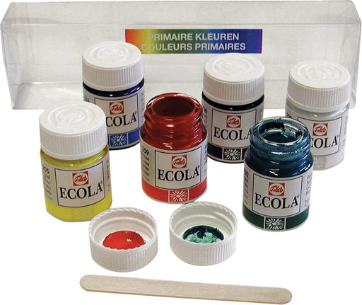 Talens Ecola plakkaatverf set van 6 potjes, 16 ml in diverse kleuren met hoge kwaliteit - OfficeTown
