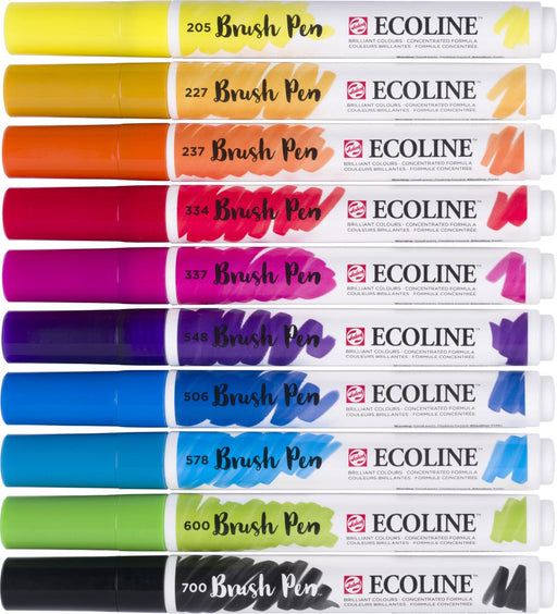 Talens Ecoline Brush pen, etui van 10 stuks, assorti - OfficeTown