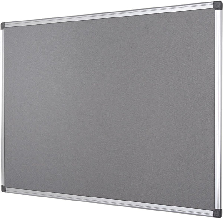 Textielbord van Q - CONNECT met aluminium frame 60 x 45 cm in grijs - OfficeTown
