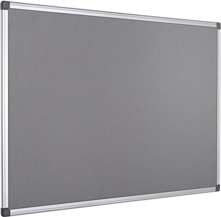 Textielbord van Q - CONNECT met aluminium frame 60 x 45 cm in grijs - OfficeTown