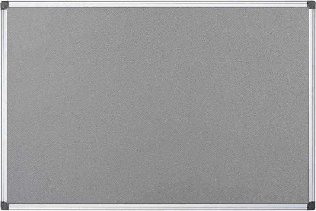 Textielbord van Q - CONNECT met aluminium frame 60 x 45 cm in grijs - OfficeTown