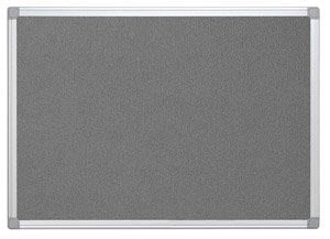 Textielbord van Q - CONNECT met aluminium frame 60 x 45 cm in grijs - OfficeTown