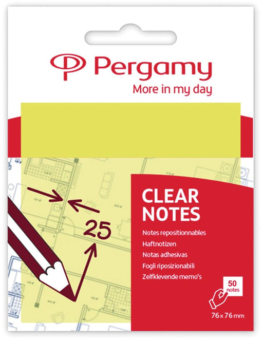 Transparante Memoblaadjes, 50 vel, geel - OfficeTown