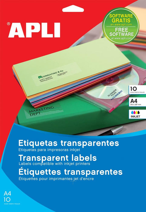 Transparante polyester etiketten van Apli - OfficeTown