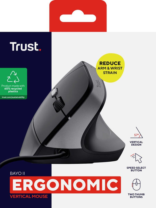Trust Bayo II ergonomische muis, voor rechtshandigen - OfficeTown