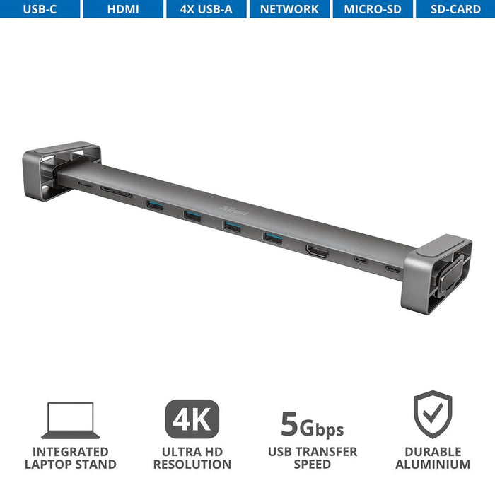 Trust Dalyx 10 - in - 1 USB - C Multiport Dock - OfficeTown