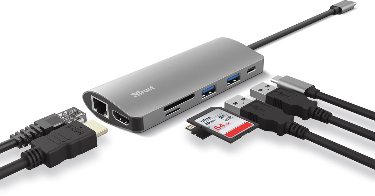 Trust Dalyx 7 - in - 1 USB - C Multiport Adapter - OfficeTown