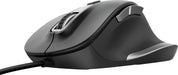 Trust Fyda Comfort muis met draad, zwart met aanpasbare gevoeligheid - OfficeTown