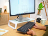 Trust Monta monitorstandaard, gehard glas, wit - OfficeTown