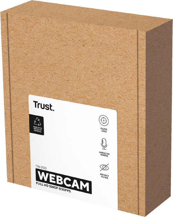 Trust Volledige HD Webcam TW - 200 Eco met Ingebouwde Microfoon - OfficeTown