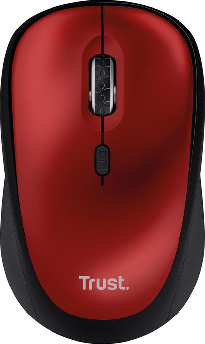 Trust YVI+ draadloze muis Eco, rood met opbergbare micro - USB - ontvanger - OfficeTown