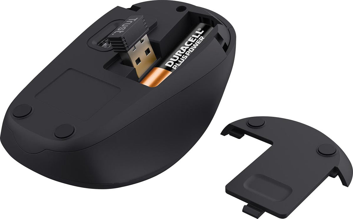 Trust YVI+ draadloze muis Eco, rood met opbergbare micro - USB - ontvanger - OfficeTown