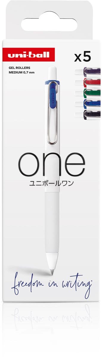 Uni - ball ONE gelroller 0,7 mm assorti, set van 5 stuks - OfficeTown