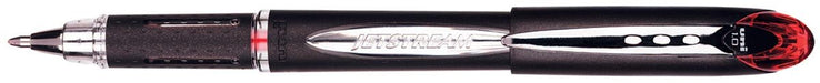Uni - ball roller Jetstream rood, schrijfbreedte 0,45 mm, medium schrift, schrijfpunt 1 mm, zwarte rubbe... - OfficeTown