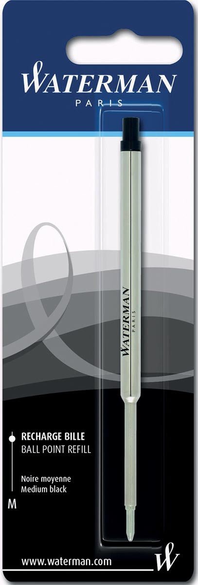 Waterman navulling voor balpen medium, zwart, op blister - OfficeTown