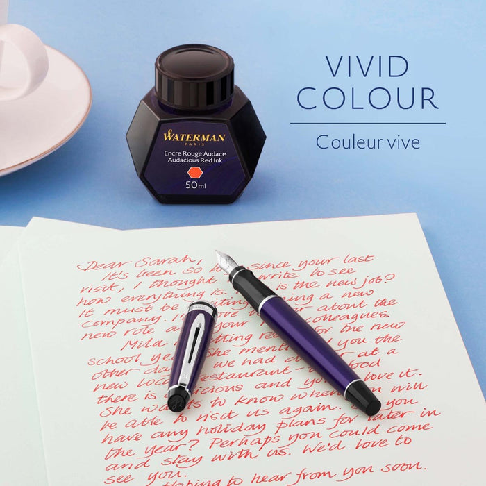 Waterman vulpeninkt 50 ml, rood (Audacious) - OfficeTown