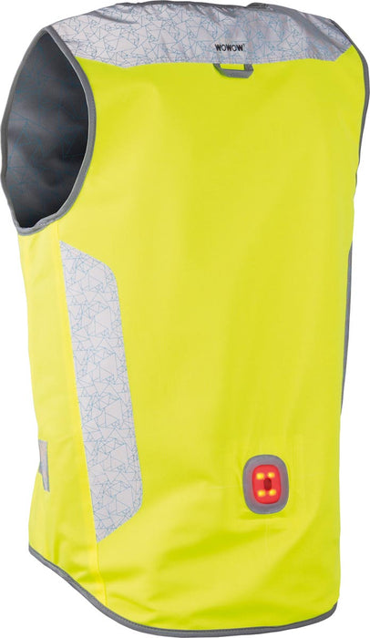 Wowow Tegra fluohesje, geel, S (volwassenen) met USB oplaadbaar achterlicht - OfficeTown