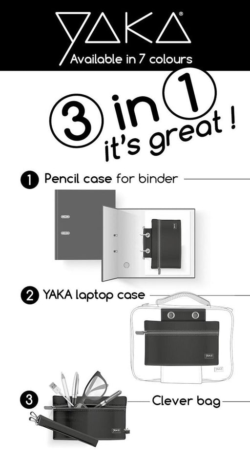 Yaka etui 3 in 1 kit, donkergrijs - OfficeTown