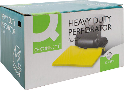 Zware perforator Q - CONNECT, 40 vel, zwart - OfficeTown