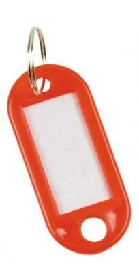 Sleutelhanger Q-CONNECT, pak van 10 stuks, rood met vervangbaar label
