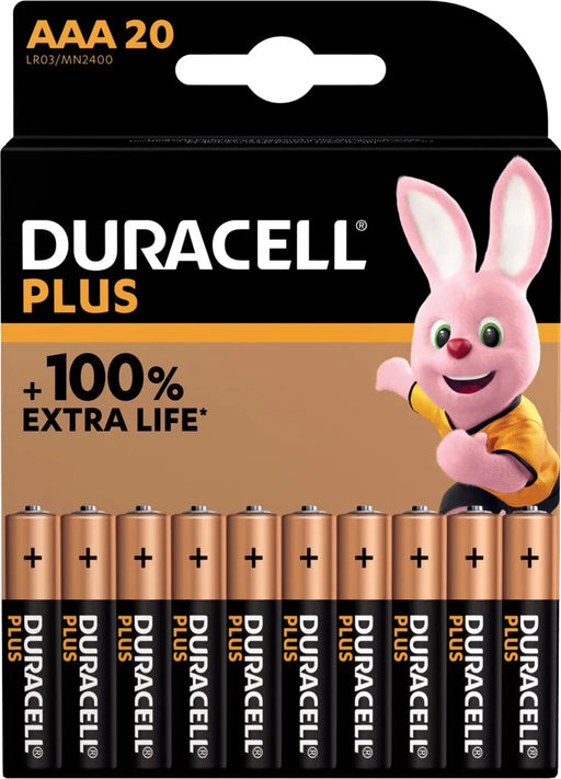 Duracell batterij Plus 100% AAA, blister van 20 stuks, OfficeTown