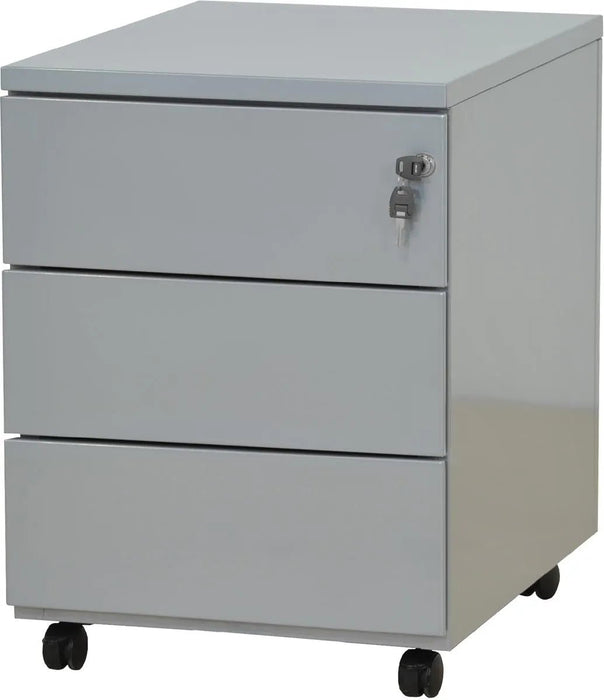 Mobiele ladenblok, 3 laden, aluminium - OfficeTown