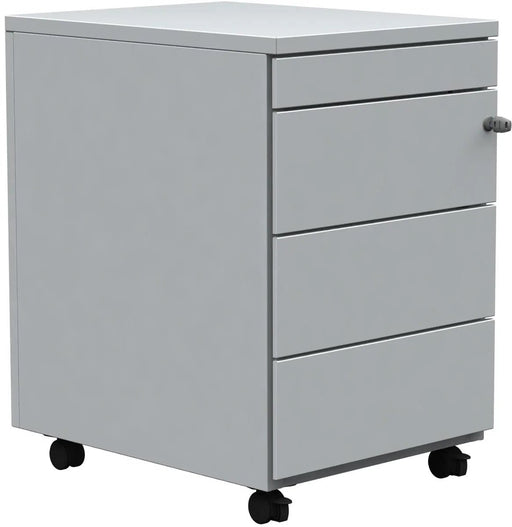 Mobiele ladenblok, 3 laden + pennenlade, aluminium - OfficeTown