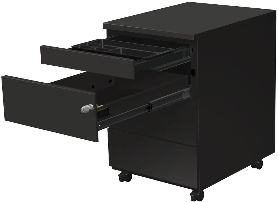 Mobiele ladenblok, 3 laden + pennenlade, antraciet - OfficeTown