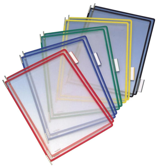 Tarifold tas t - display geassorteerde kleuren - Pak van 10 tassen met 5 ruiters van 50 mm - OfficeTown